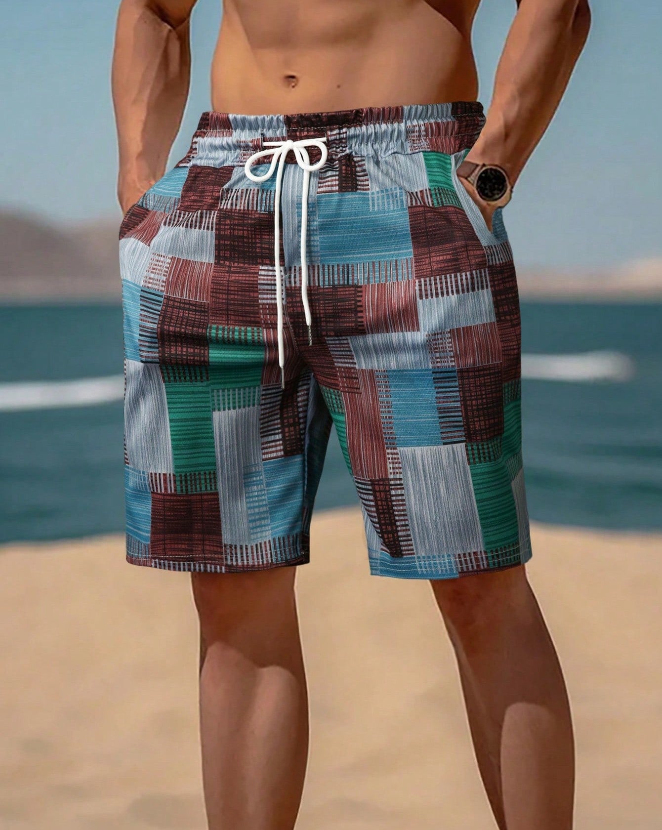 Men's Swim Trunks Modern Graphic Design