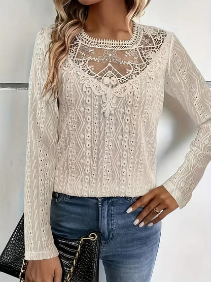Women's Blouse Elegant Lace Openwork