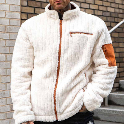 Fleece jacket Comfortable Ribbed look Full zip Pockets