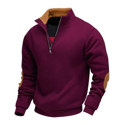 Men's Sweatshirt Stand-up Collar Elegant Design