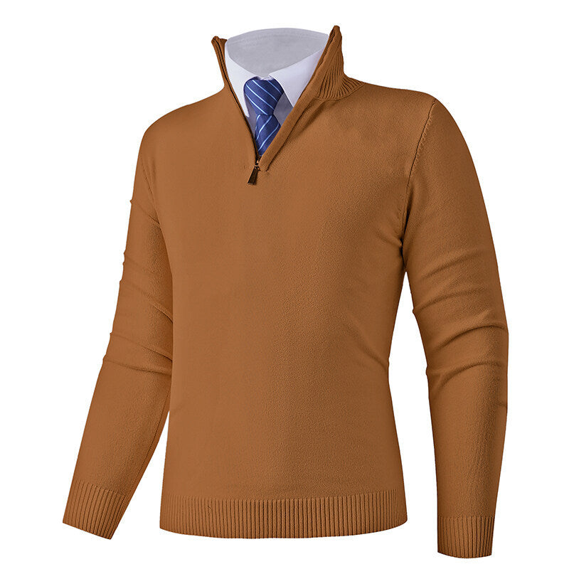 Men's Knitted Jumper Modern Zip Elastic