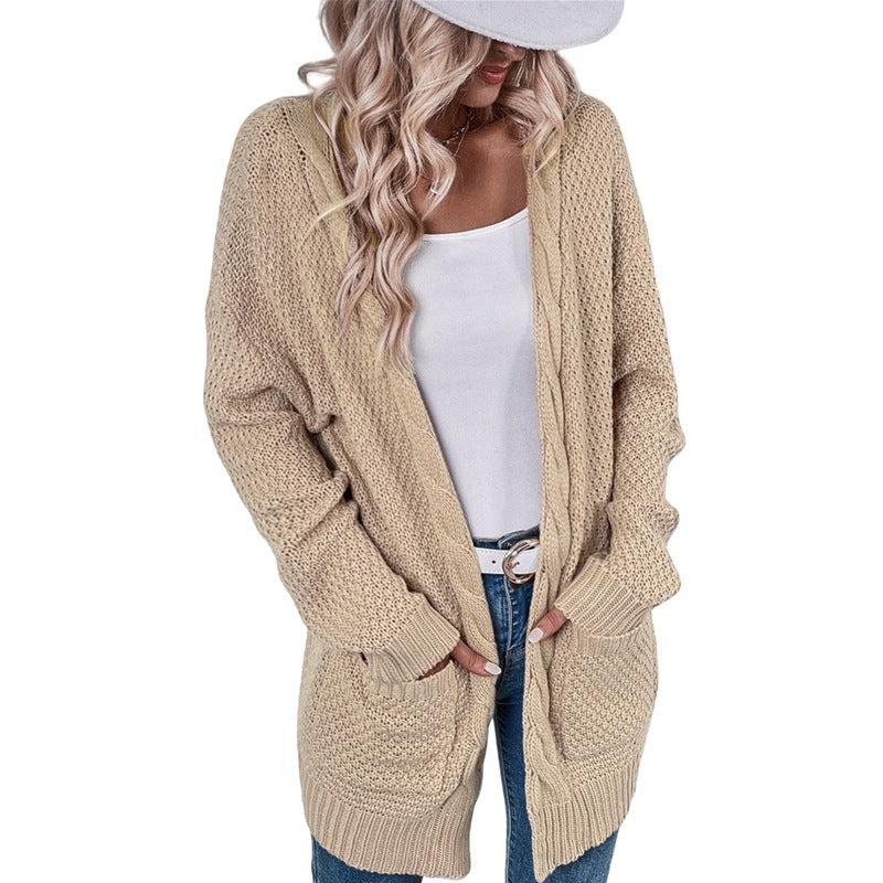 Women's Knitted Cardigan Generous with Pockets Elegant Design