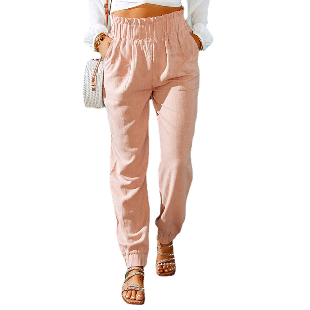 Women's Summer Trousers Lightweight Cotton Elastic