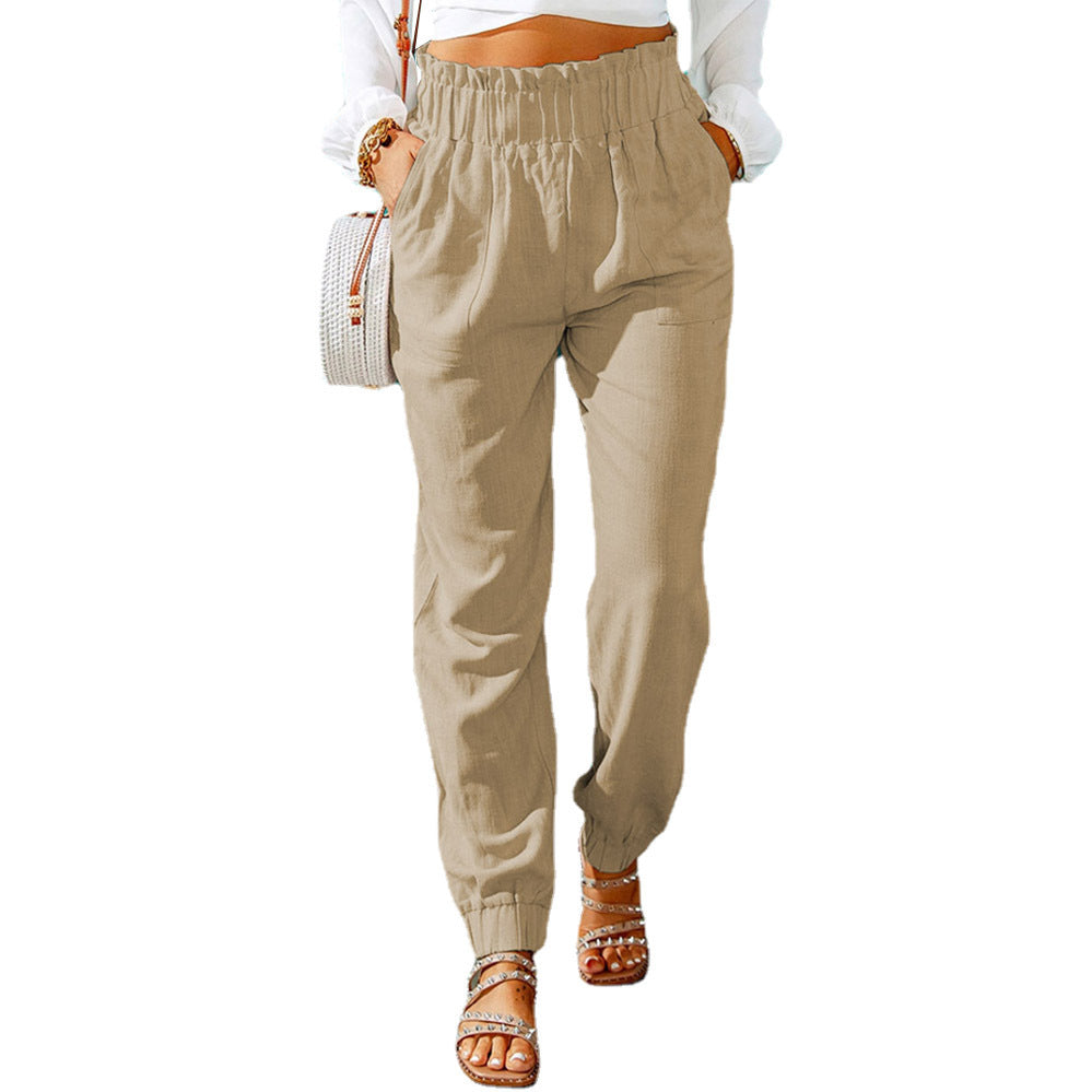 Women's Summer Trousers Lightweight Cotton Elastic
