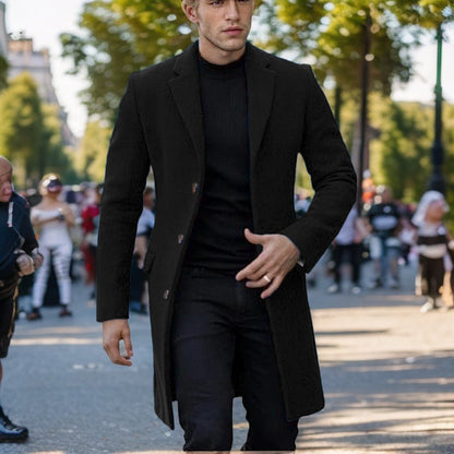 Men's Coat Elegant Design Black Cut