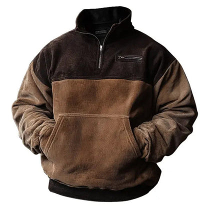 Men's Sweater with Collar and Pocket Practical