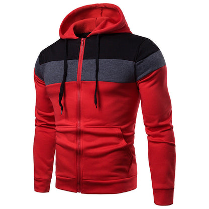 Men's Sports Jacket Color Block Design Hooded