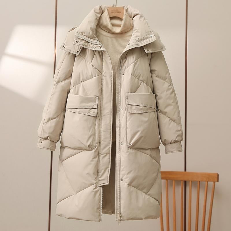 Practical Quilted Jacket With Hood