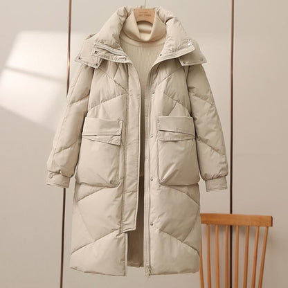 Practical Quilted Jacket With Hood