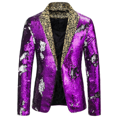 Men's Glamour Sequin-Effect Blazer