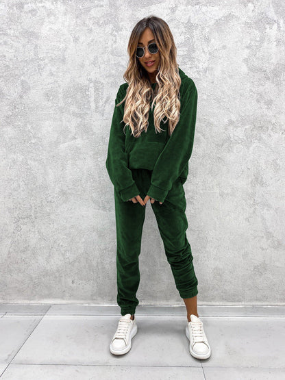 Women's Fleece Set Soft High-Neck Elastic