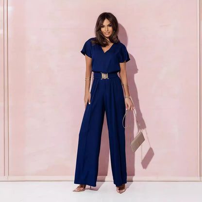 Women's Jumpsuit Wide Leg Trend Belt