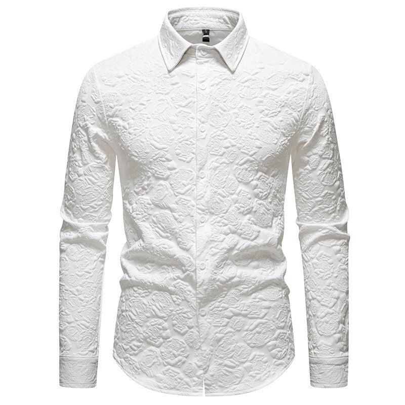 Men's Long-Sleeve Shirt Textured Modern Style