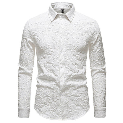 Men's Long-Sleeve Shirt Textured Modern Style