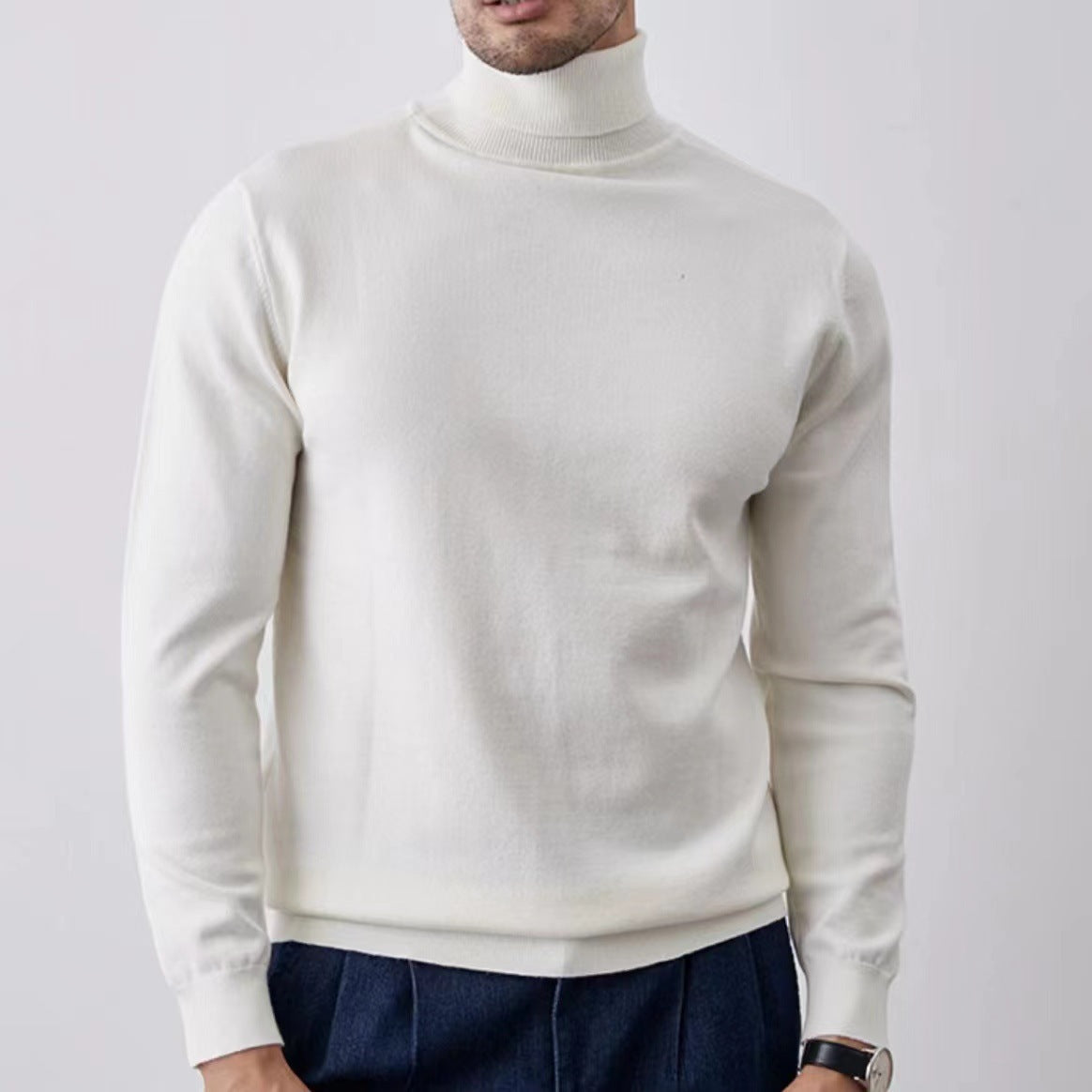 Slim Fit Rollkragenpullover Weich Atmungsaktiv - IdealeKleiden