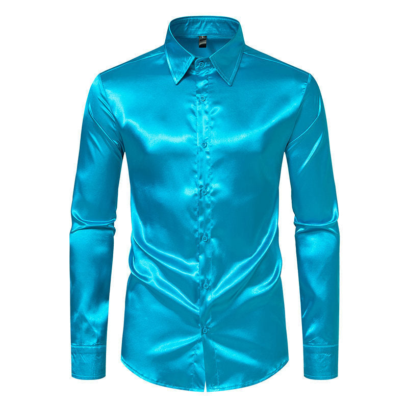 Men's Elegant Satin Shirt with Sheen