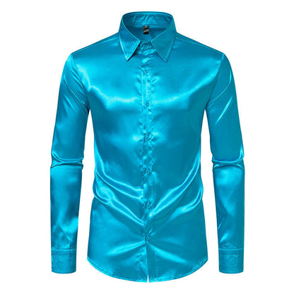 Men's Elegant Satin Shirt with Sheen
