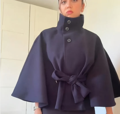 Women's Elegant Wrap Jacket with Belt