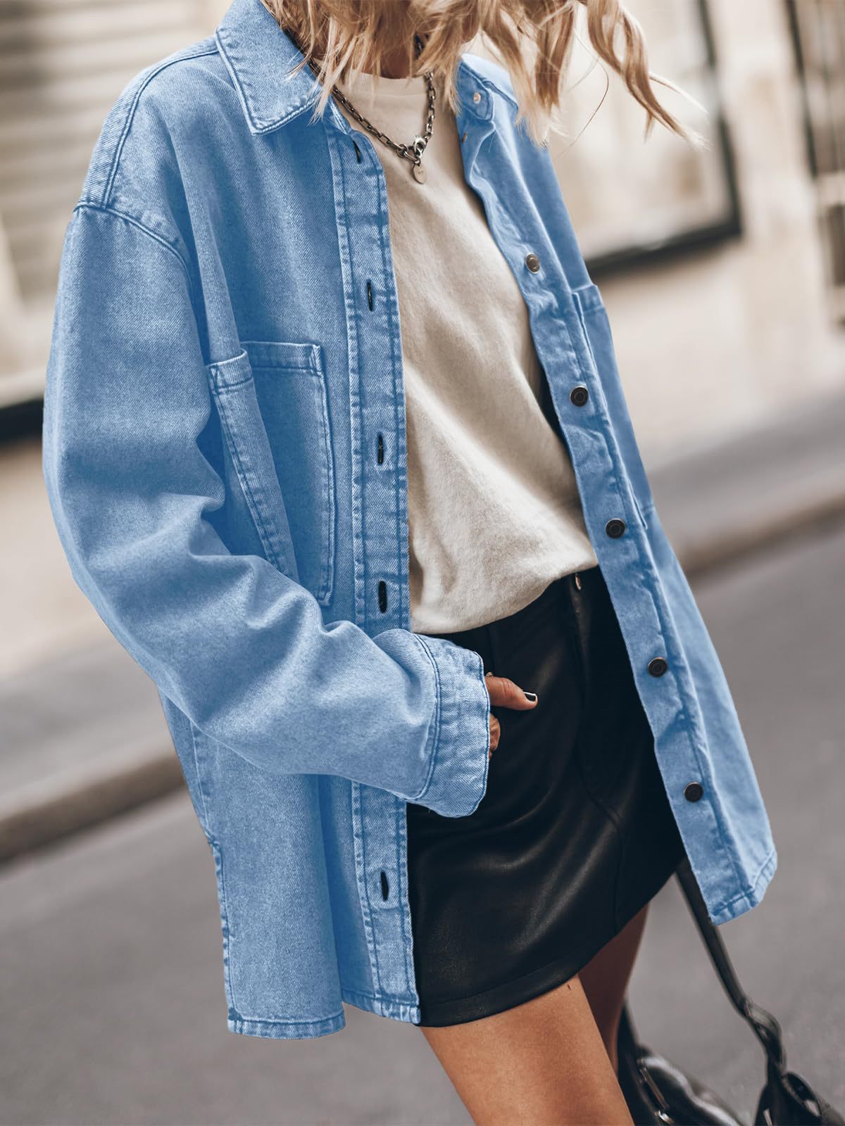 Women's Oversized Denim Jacket Trendy Summer Clothing