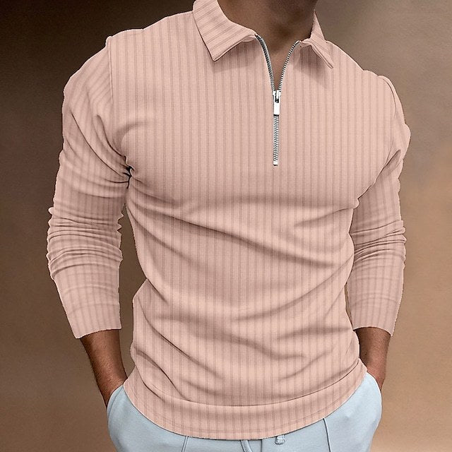 Men's Modern Polo Shirt Zipper Style