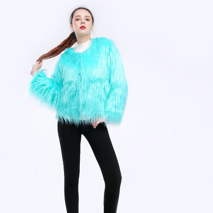 Women's Faux Fur Coat Soft Long-Sleeved Elegant