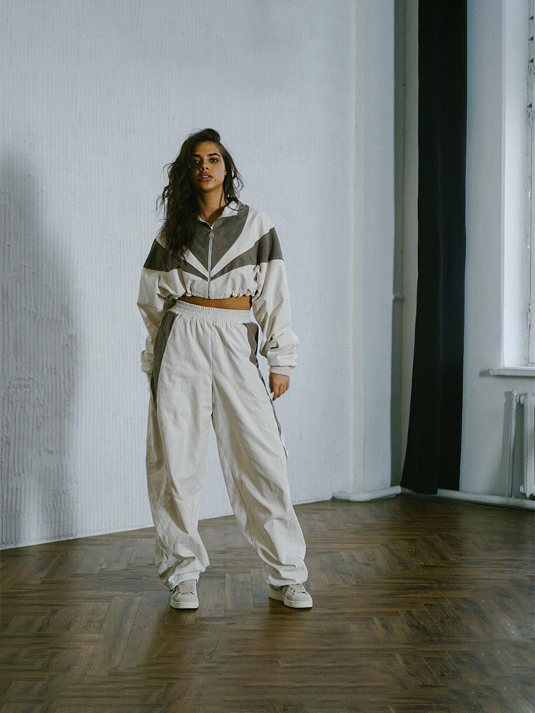 Women's Tracksuit Set Hooded Stripe Design