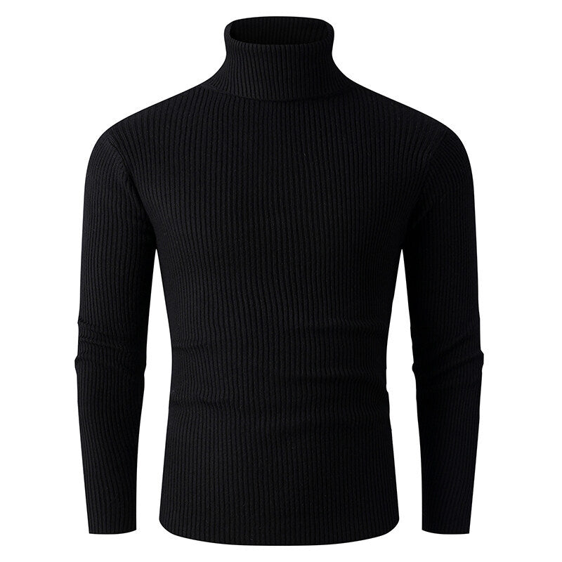 Men's Turtleneck Ribbed Jumper Elegant Design