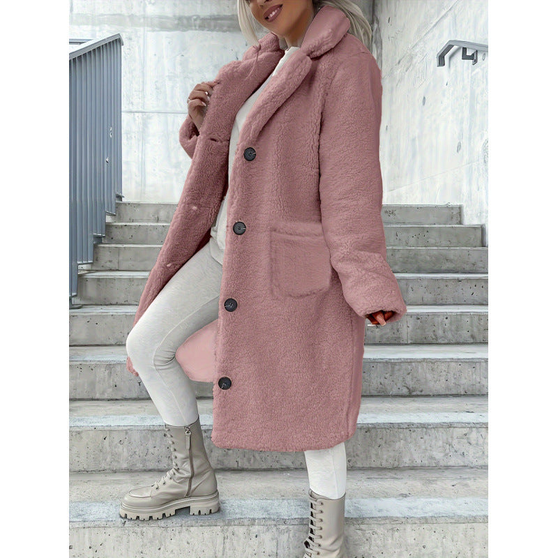 Women's Soft Fleece Coat with Pockets
