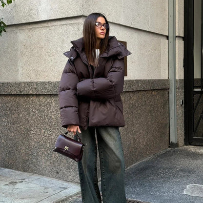 Women's Elegant High-Neck Winter Down Jacket