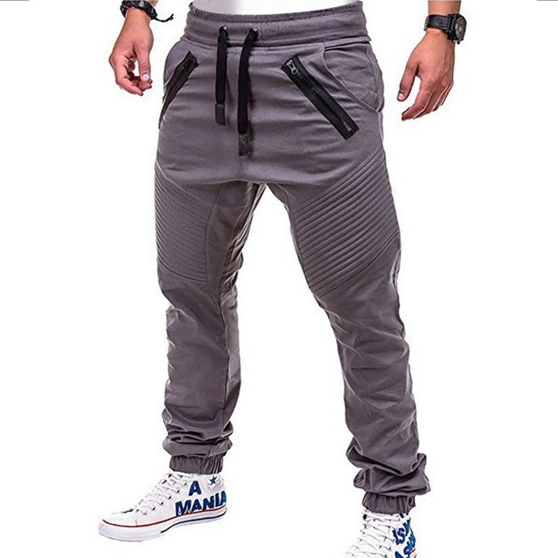 Men's Jogging Bottoms Sporty Elastic with Zip Pockets