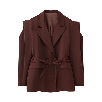 Women's Oversized Blazer Jacket Elegant with Belt