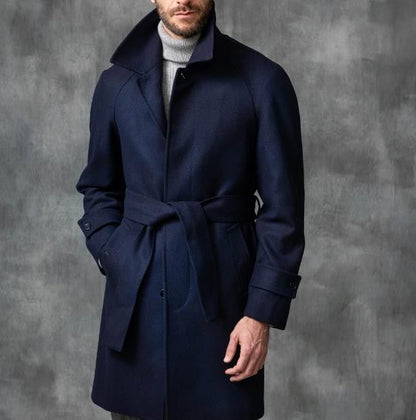 Men's Elegant Belted Classic Coat