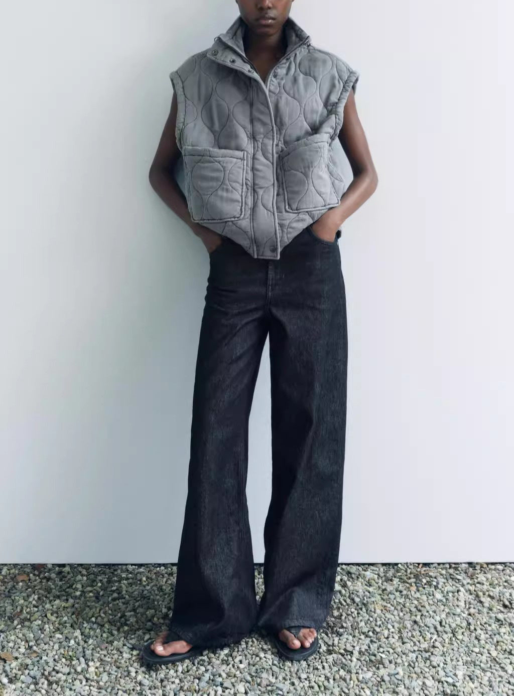 Women's Quilted Vest Warm With Pockets High Quality