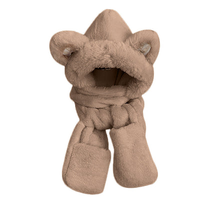 Women's Plush Scarf Hood Ear Protection Warm