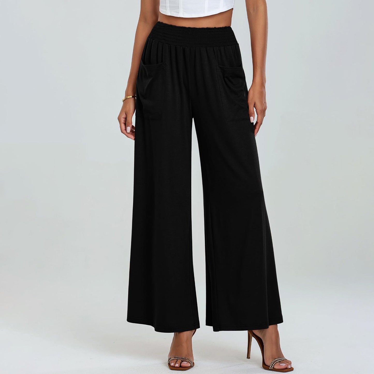 Women's Palazzo Trousers Wide Comfortable Elastic