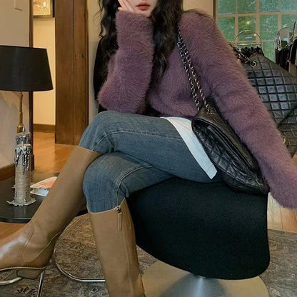 Women's Sweater Soft Casual Crewneck