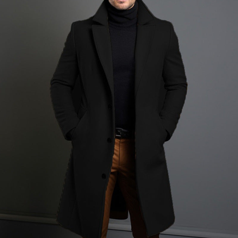Klassischer Trenchcoat Damen Tailliert Wollmix Knielang - IdealeKleiden