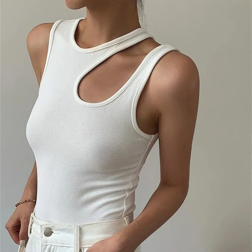 Women's Tank Top Sporty Cut-Out Top Modern Style