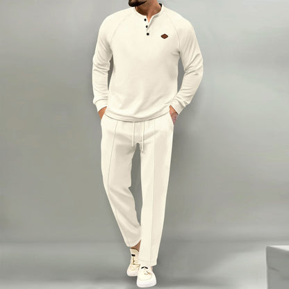 Men's Casual Suit Elegant Buttons and Stylish Pockets
