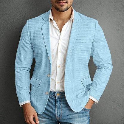 Men's Elegant Blazer with Zipper and Multiple Pockets