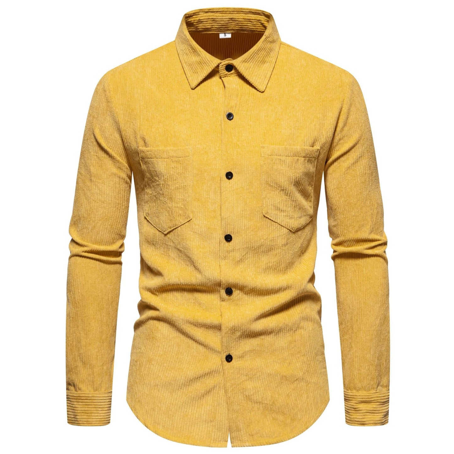 Men's Corduroy Shirt Classic Elegant Chest Pocket