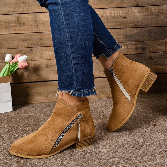 Damen Stiefeletten Elegant Schnellverschluss Hochwertig - IdealeKleiden