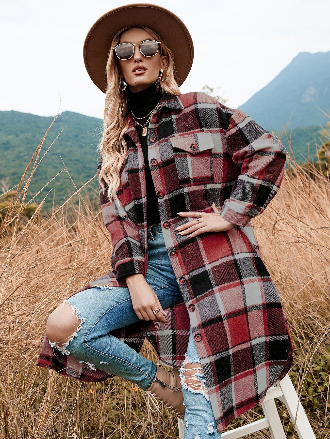 Women's Flannel Dress Plaid Pattern Wintery