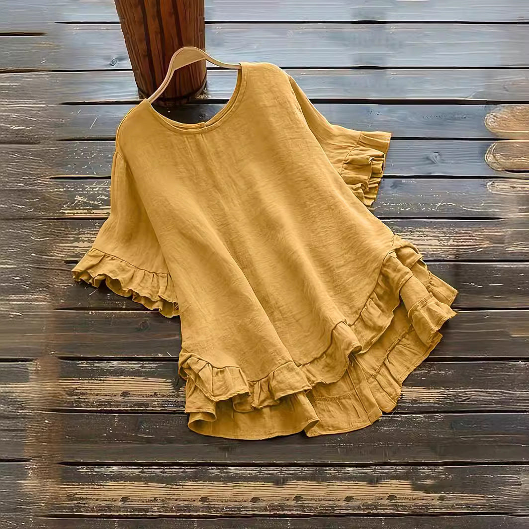 Women's Top Casual Ruffle Detail Loose Fit