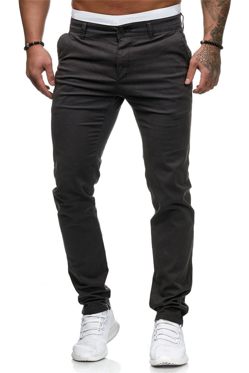 Men's Slim-Fit Chino Trousers Elegant Comfortable