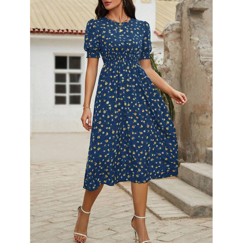 Summer Dress Floral Print Empire Waist Women's Dress