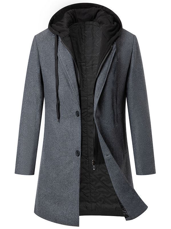 Men's Elegant Transitional Coat Detachable Hood