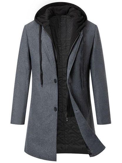 Men's Elegant Transitional Coat Detachable Hood