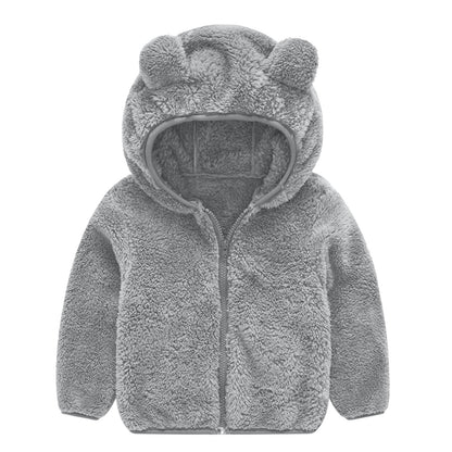 Women's Fleece Jacket Bear Ears Hat Warm Cuddly