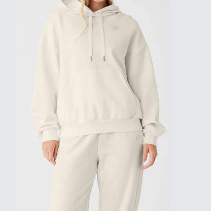 Women's Sporty Jogging Pants with Hood and Elastic Waistband